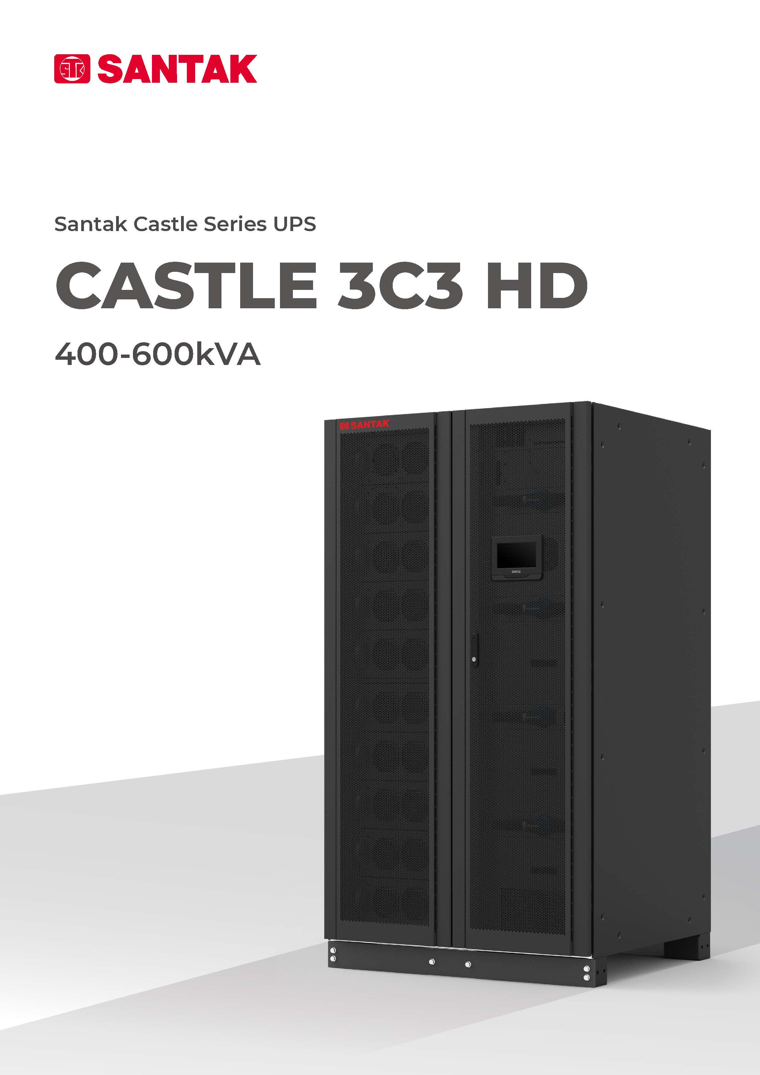 On-line Santak Castle 3C3 HD UPS 300KVA 400KVA 500KVA 600KVA 400V for Data Center Needs