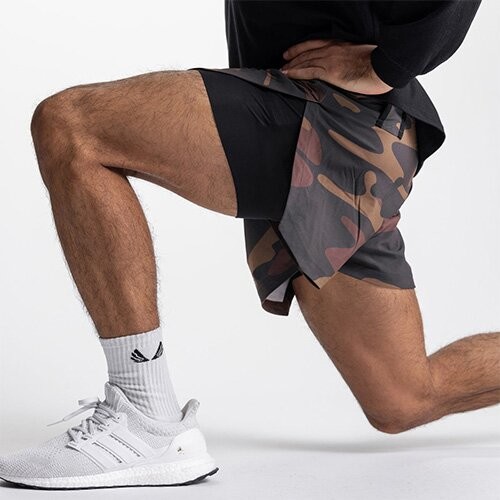 OEM maufactory European and American men's casual double -layer shorts in summer sports fitness running