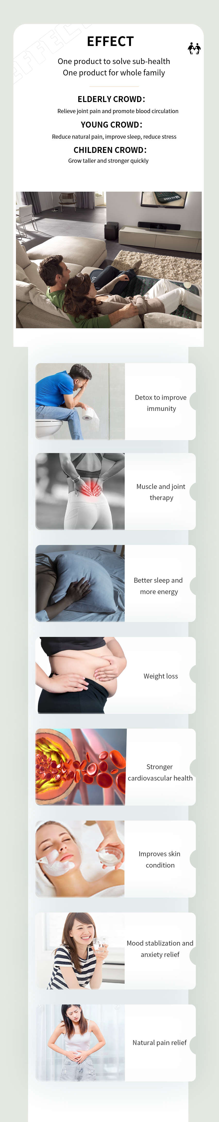 75W Physiotherapy Heating Far Infrared Heating Mat Pad Massager