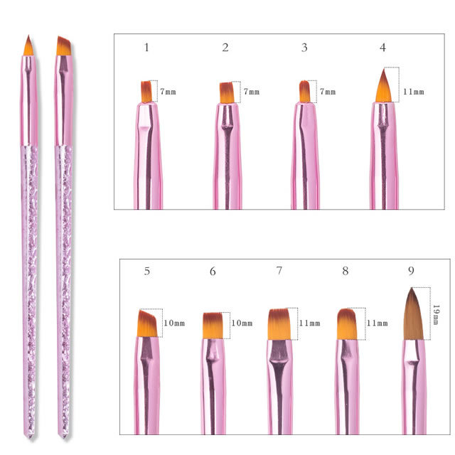 Nail Painting Brush Plastic Handle UV Gel Nail Scrubbing Brush With Nylon Hair