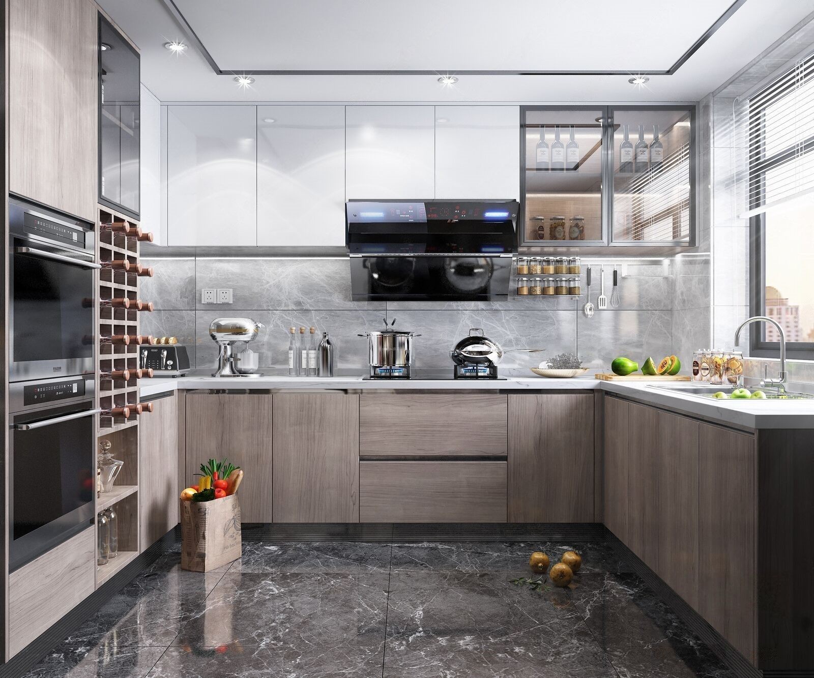 Modern Kitchen Cabinet According To Your Requirement / specification HardWare Blum Or Others Is Appliance Apartment