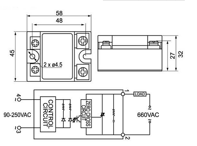 SSR-40DA 50A 3-25ma Single Phase fotek ssr relay