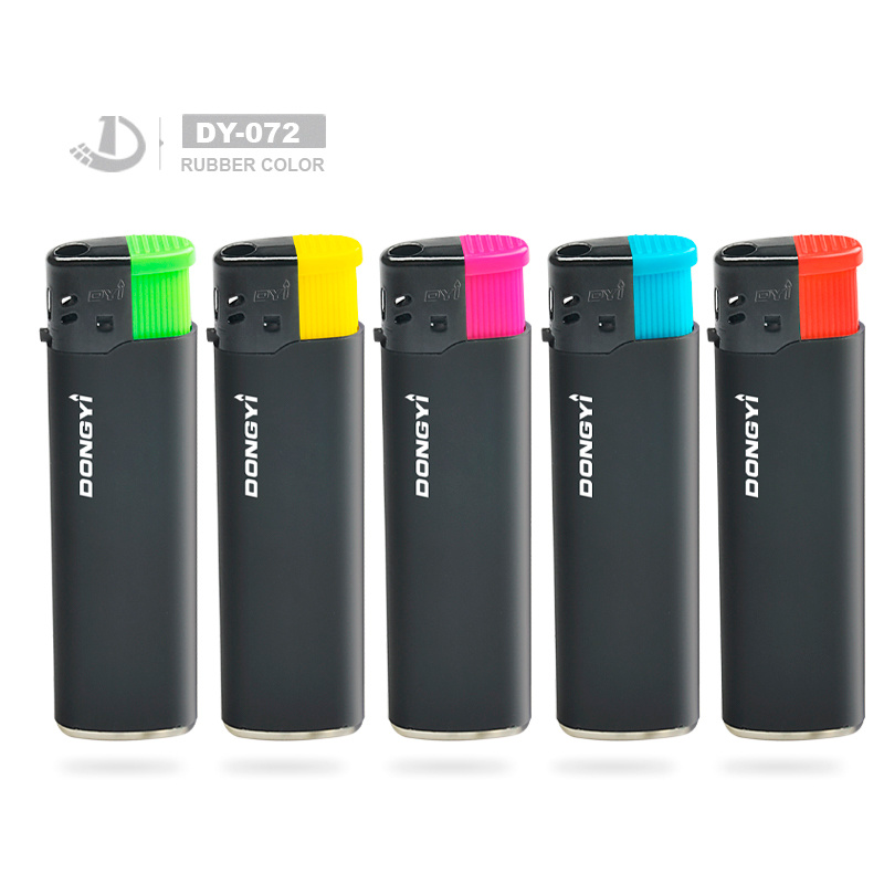 Customer Brand Colorful Gas Cigar Refill Electric Electronic Smoking Lighter with Black Rubber, Wind Cap