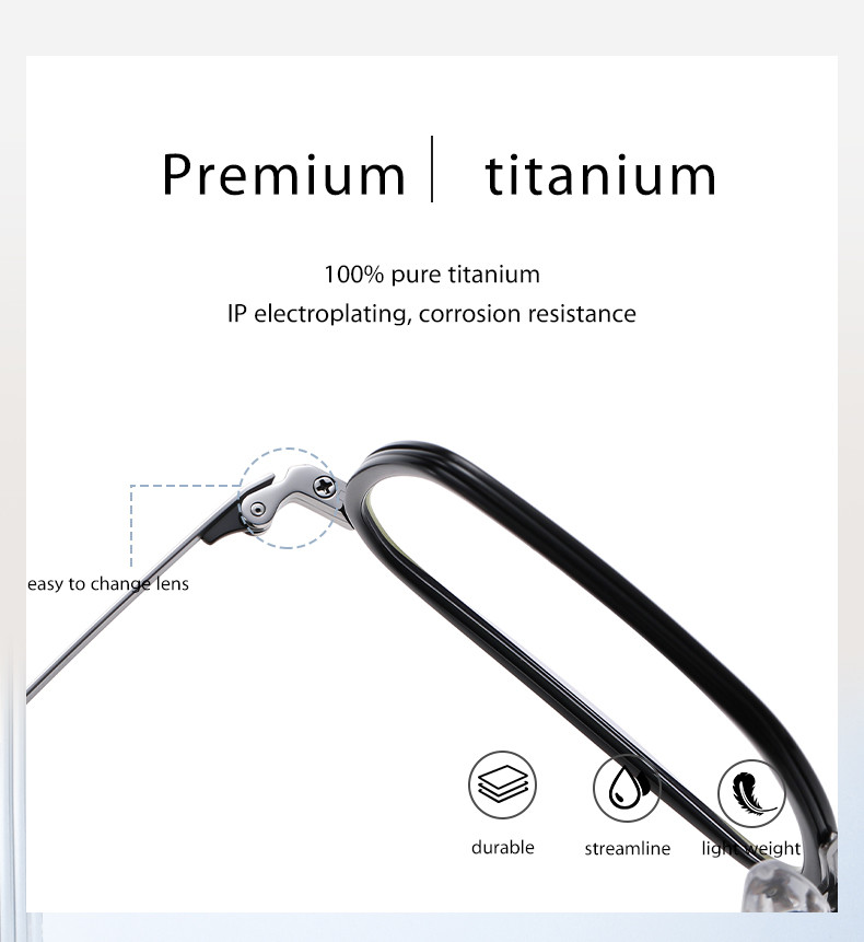 AC Lens Acetate Titanium Glasses Metal Simplicity For Men