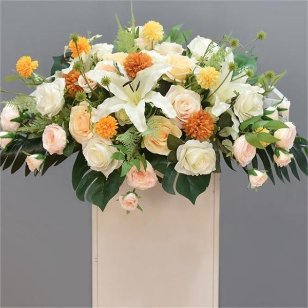 Beige Blue Faux Ranunculus Bouquet For Bridesmaid Customized