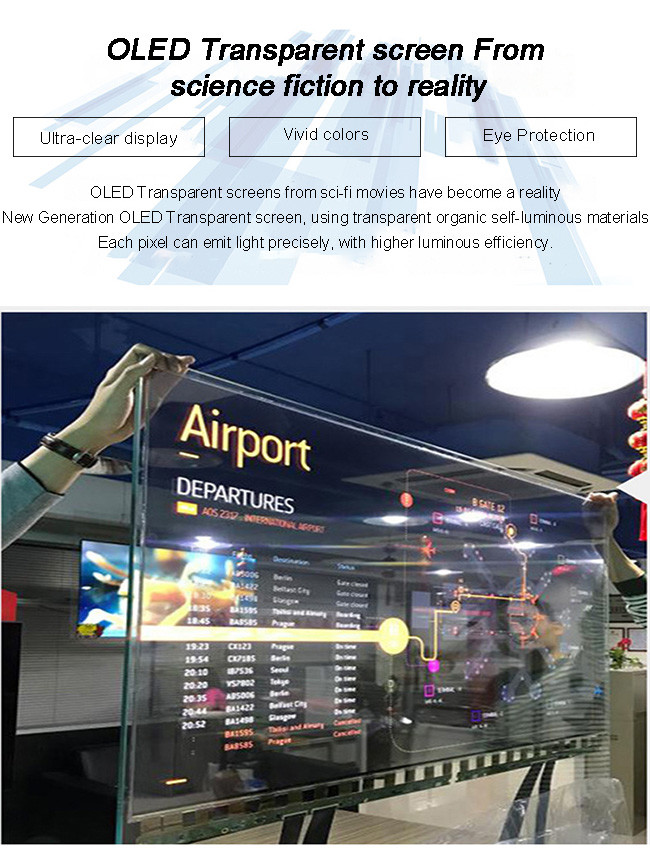 HD Interactive Transparent OLED Display 30in Transparent Digital Signage
