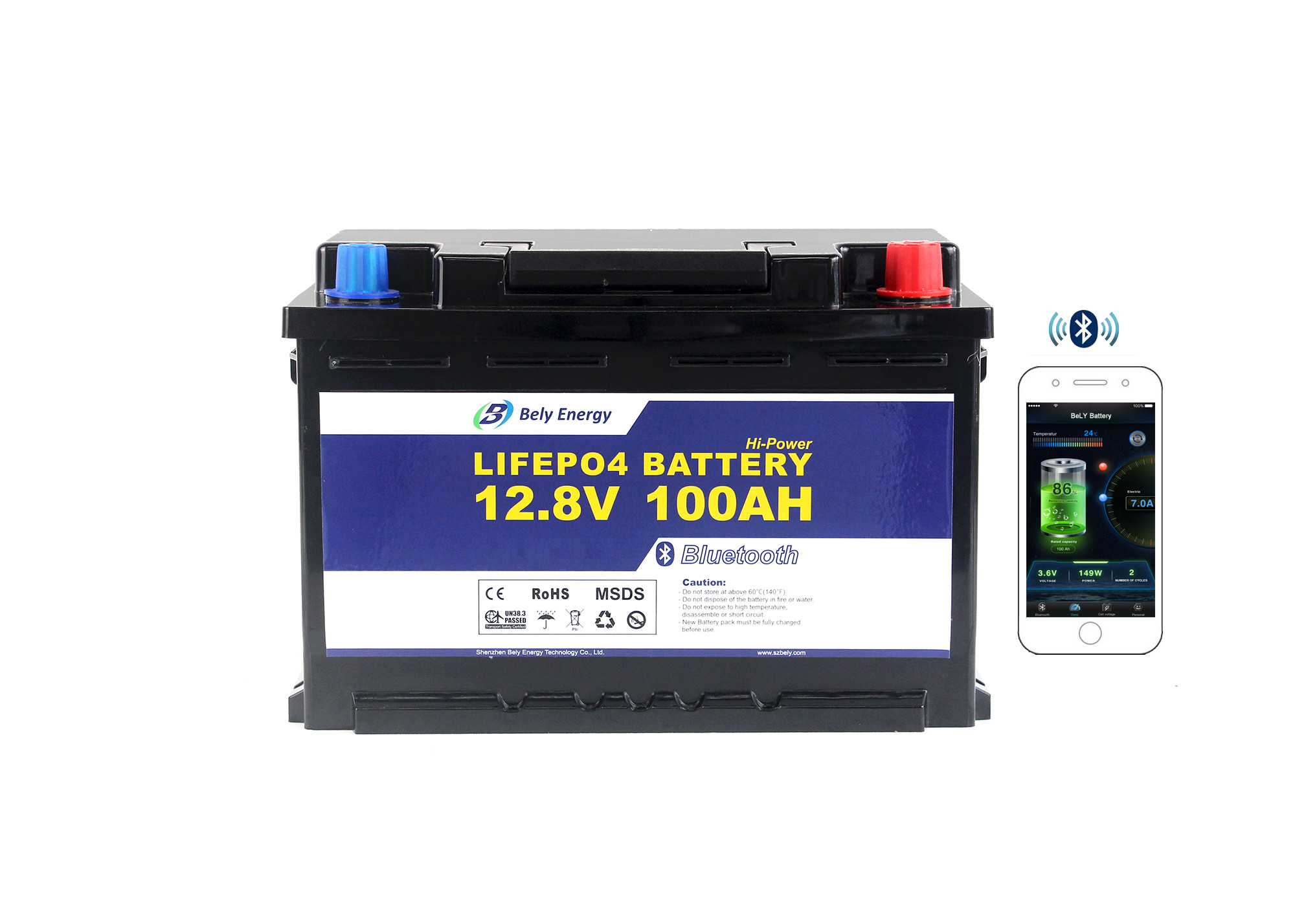UL1642 Base Station Battery 12V 100Ah Lithium Battery With Bluetooth