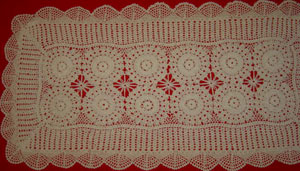 Rectangular coffee table linen table cloth table, Corcheted Lace Table linen, Tablecloth