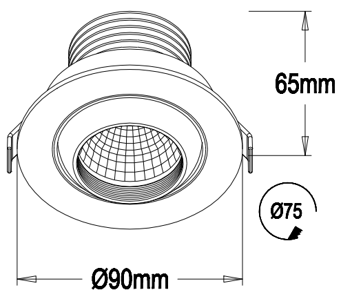 7W 500LM DALI Dimmable Citizen Chip Recessed COB Led Downlight