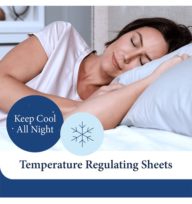 600TC Egyptian Cotton Home Bed Sheet Set with Customized Size Fitted Sheet and Cooling Flat Sheet