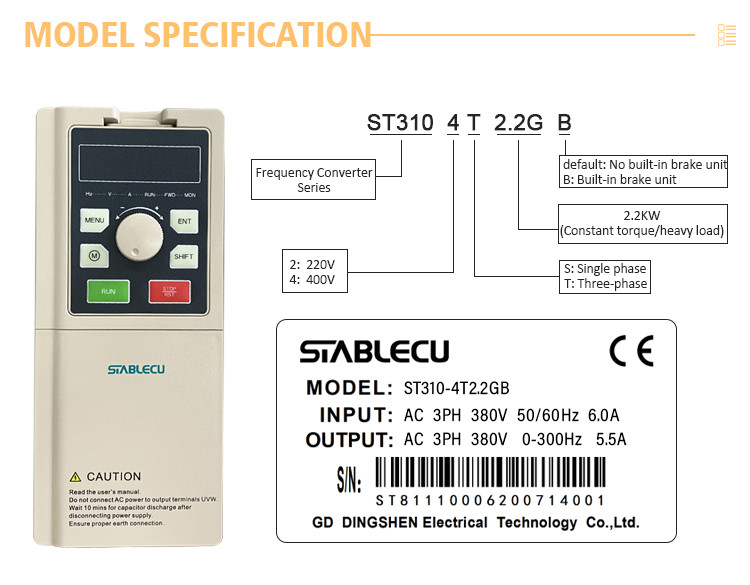 50HZ To 60HZ 2.2 KW Variable Frequency Drive Inverter Vector Torque Control