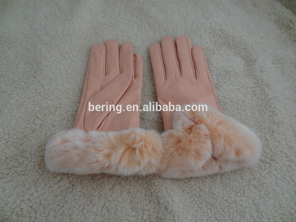 warm-keeping women sheepskin leather gloves