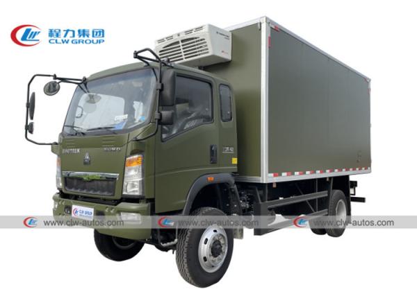HOWO 4x4 AWD Thermo King Freezer Refrigerator Box Truck 10Tons 10MT For Meat
