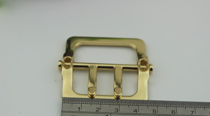 Most popular new arrival zinc alloy handbag accessories gold 45 mm double pin belt buckle