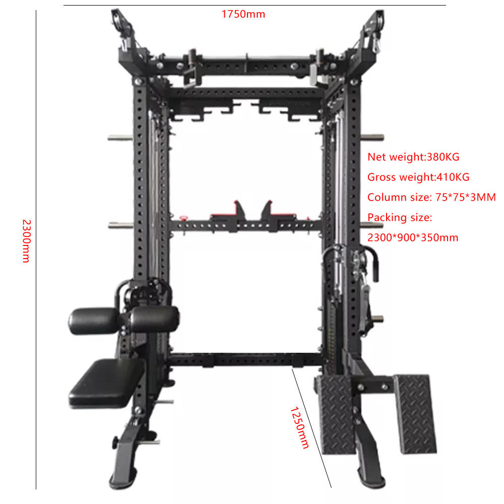 Body Building Power Cage Squat Rack Weight Lifting Smith Machine Fitness Equipment