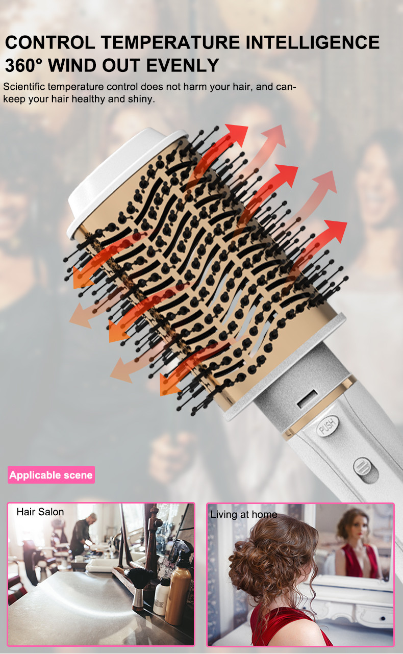 Interchangeable Hair Straightener And Curler Brush 2.5m Power cord