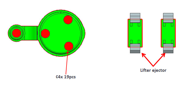 5 Gallon PP copolymer Precision Injection Mould Paint Lid , Door , Seal Retainer and Hinge Block