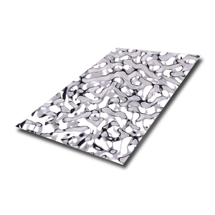 4ft x 8ft Water Ripple Stainless Steel Sheet Decor 3D Grade 304