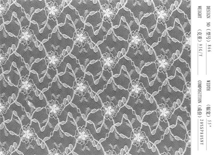 Elastane White Lingerie Lace Fabric Custom Print Garment Accessory