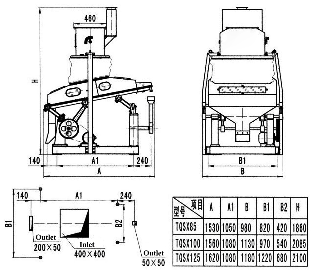 STR TQSX85 Rice Mill Rice Destoner Machine 1514*974*1809 mm Separator