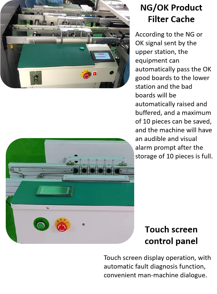 PCB Dual Track Smt Conveyor Systems PLC Control Touch Screen Display Operation