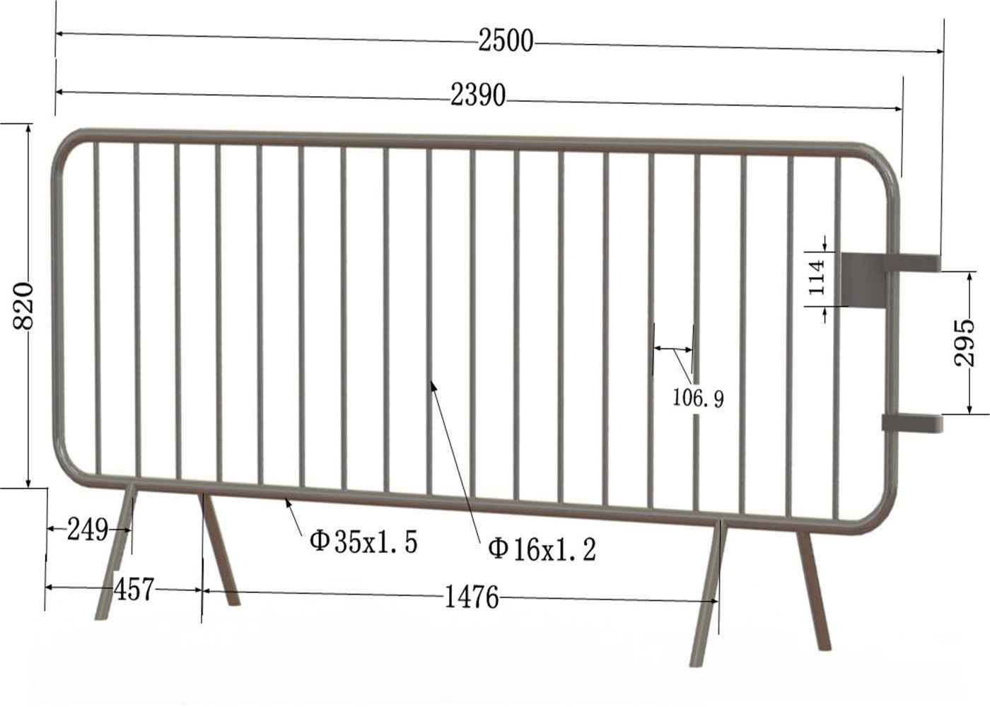 Hot sale road safety metal pedestrian used crowd control barrier