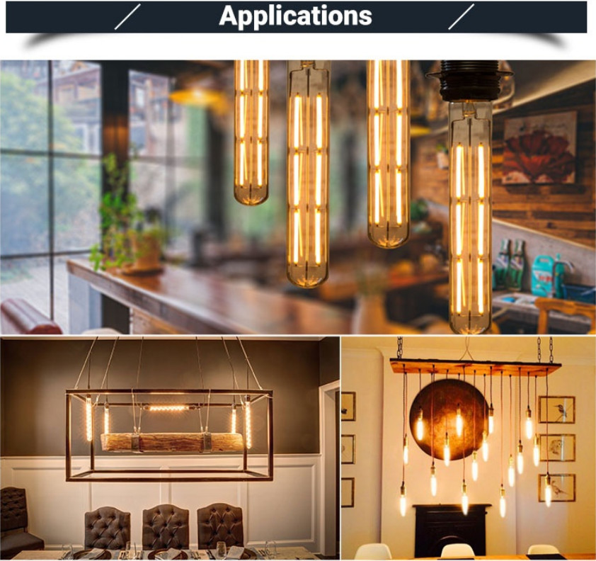T30 Tubular Edison Bulb LED Spiral Filament Bulb 2700K 4W
