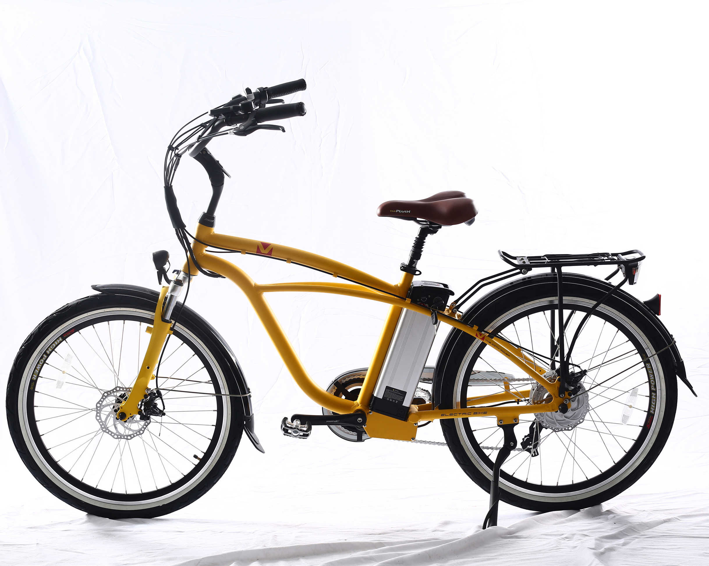 26 Inch 500W 48V Beach Cruiser Electric Bike With Double Disk Brakes And LCD Display