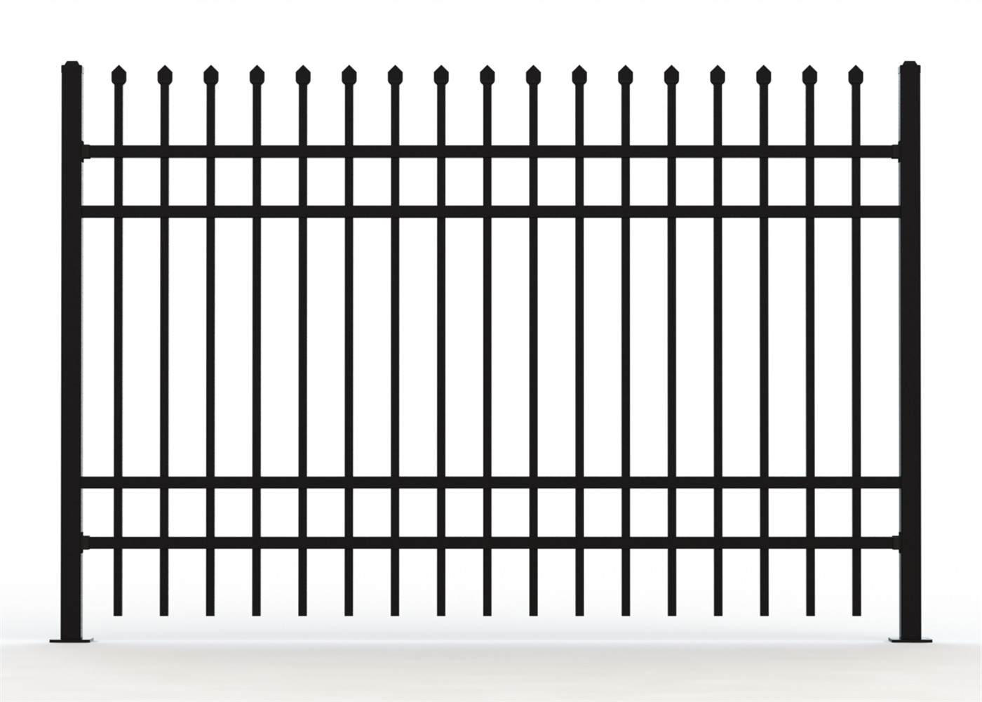 Square Picket 19mm x 19mm Upright 2100mmx2450mm height 2 rails 40mmSHS powder coated black Garrison Fencing Panels