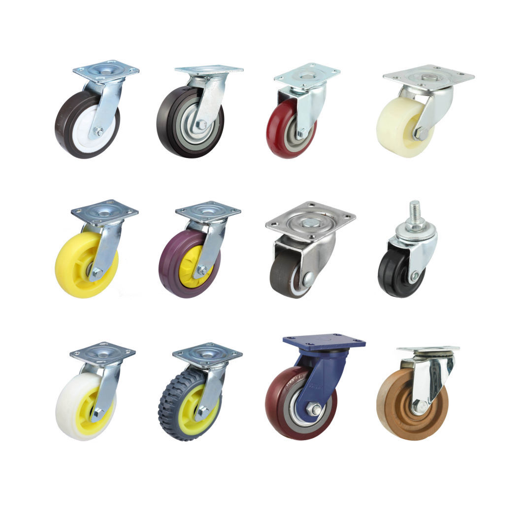 Industrial Caster Trolley Swivel Plate PVC Furniture Caster Wheel