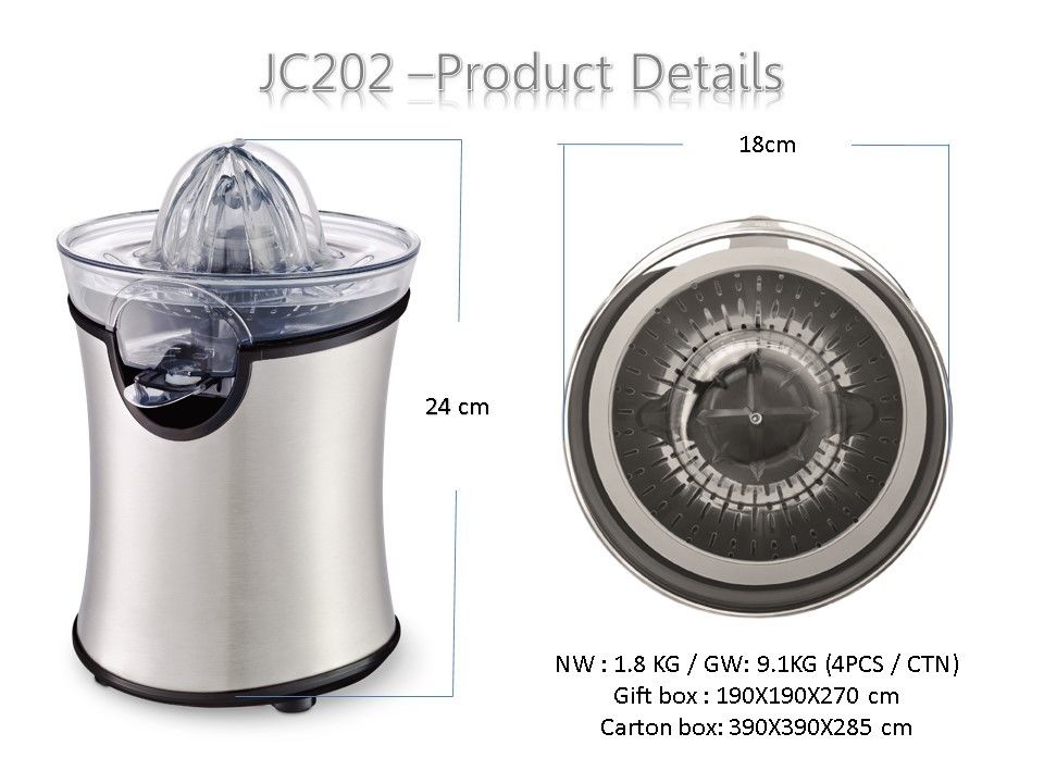 JC202 Compact Stainless Steel Citrus Press Lemon Squeezer
