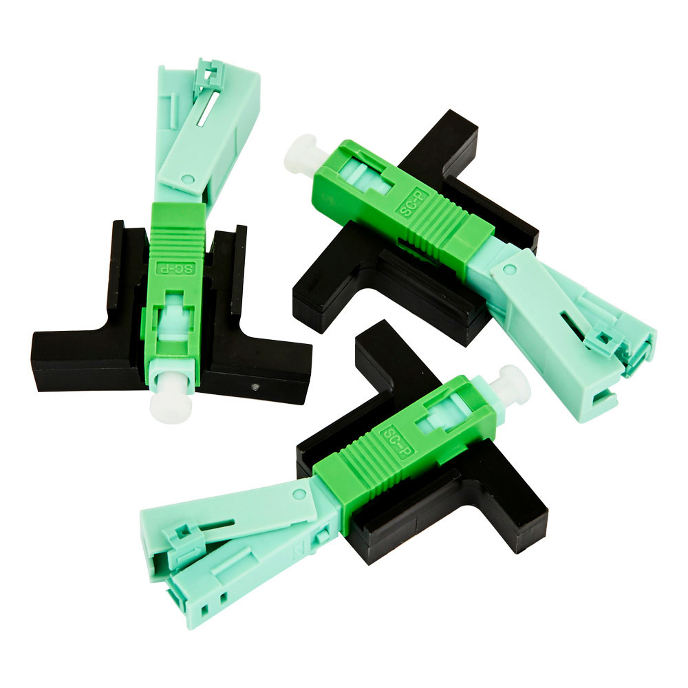 SC APC Green Fiber Optic Sc Connector Quick Assembly For FTTH