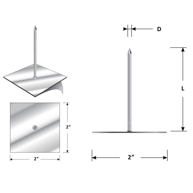 Durable Metal Self Insulation Stick Pins / Duct Insulation Pins Customized Size