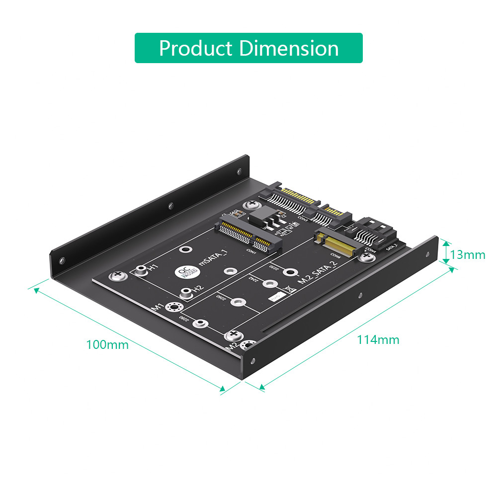 Convenient SATA 3.0 to M.2 NGFF mSATA SSD Adapter Card with 3.5" Hard Disk Bracket