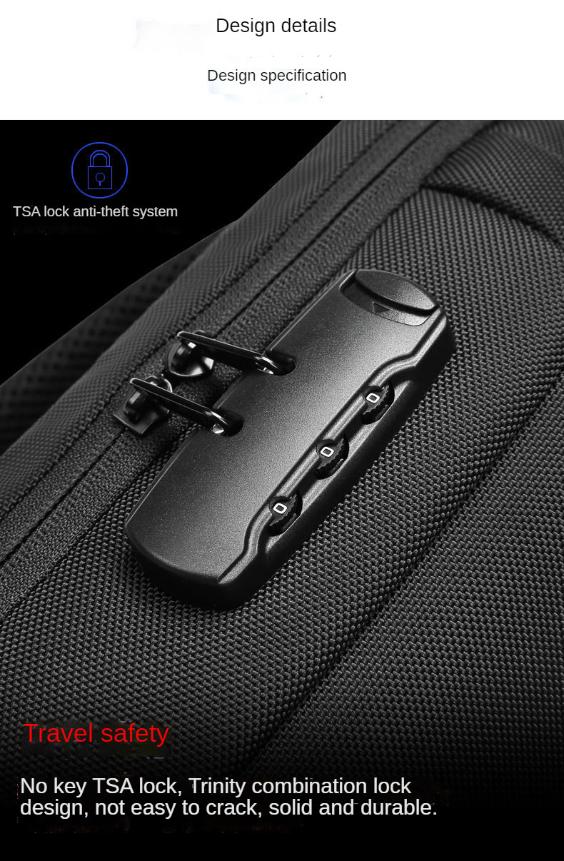 Anti Theft Crossbody Sling Bag Cross Shoulder Sling Bag USB Men Chest Bag