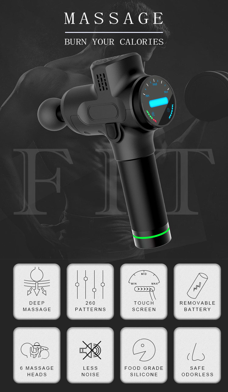 Heating Handheld Muscle Massager 2400mAh Pulse Deep Tissue Massage Gun