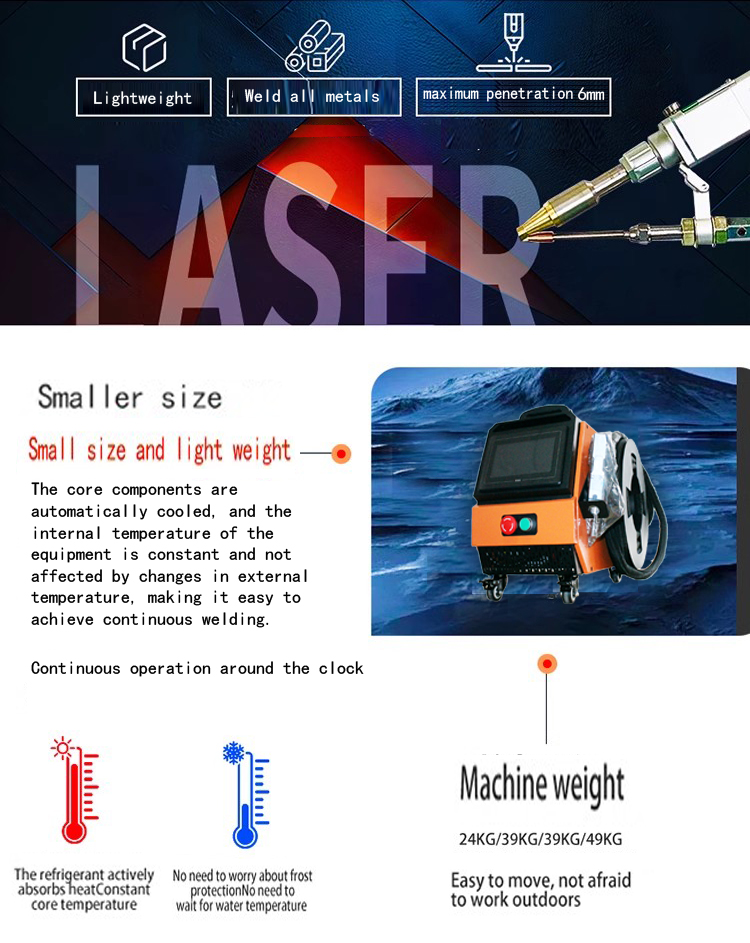 1500W Air Cooling Laser Welder Handheld Fiber Laser Welding Machine 4 in 1 Cutting Welding Cleaning for Metal Air Cooled Laser Function