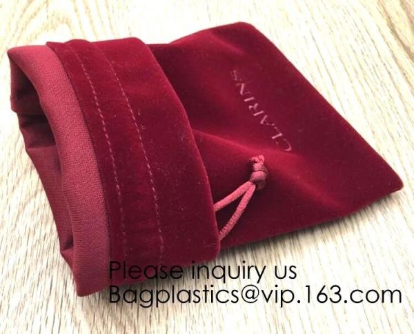 Envelop Red Velvet Christmas Pouch Promotional Red Velvet Packaging Bag For