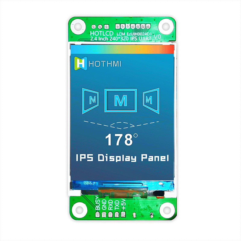 White LED 2.4 Inch 240x320 UART TFT Display With Resistive Touch