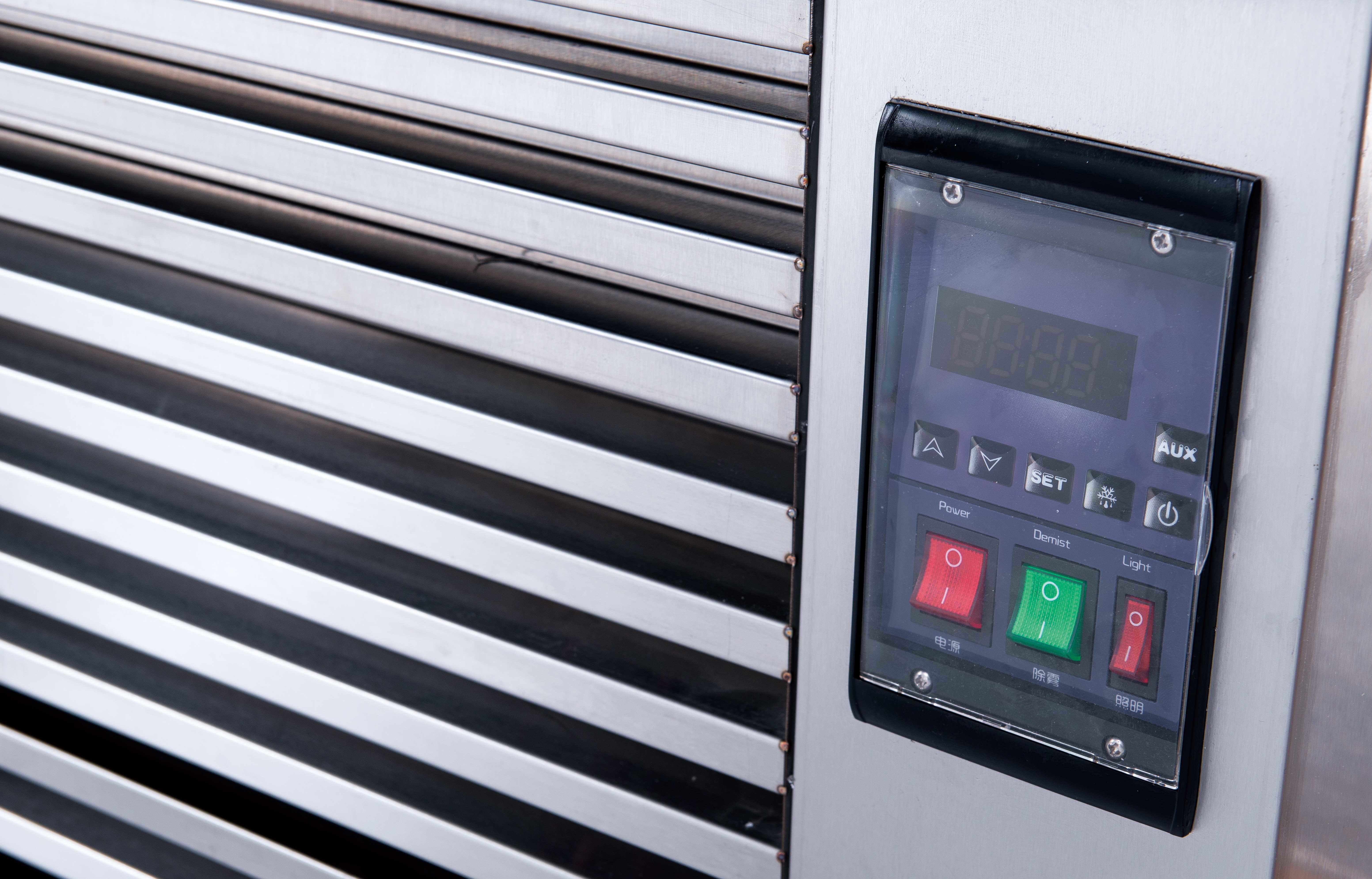 Right Angle Industrial Refrigeration Equipment Refrigerated Cake Display Cabinet