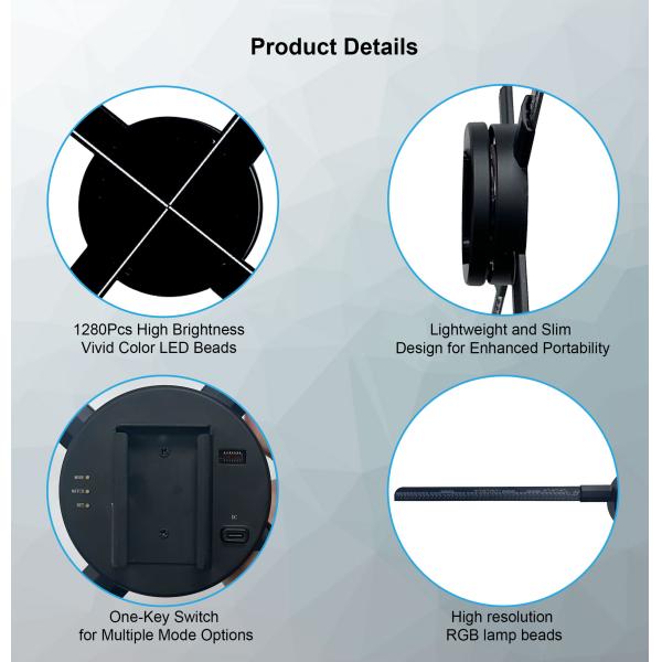 Holographic 3D Led Fan 80Cm Hd Projector 4K Holographic Fan Display Led Fan Light 3D Hologram