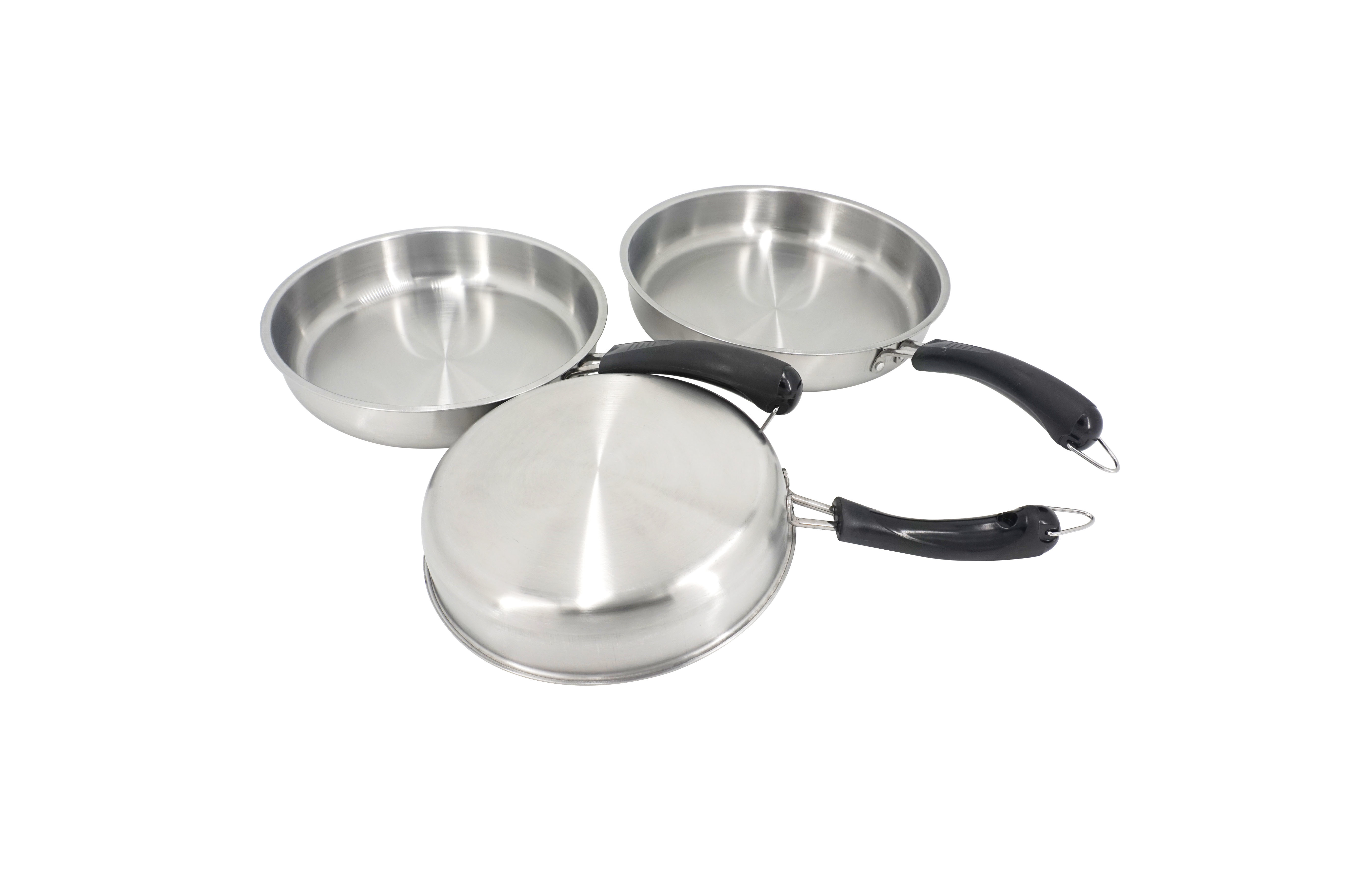 3pcs fry pan set & frying pan non-stick&20cm to 28cm & fry pan stainless steel wtih red color