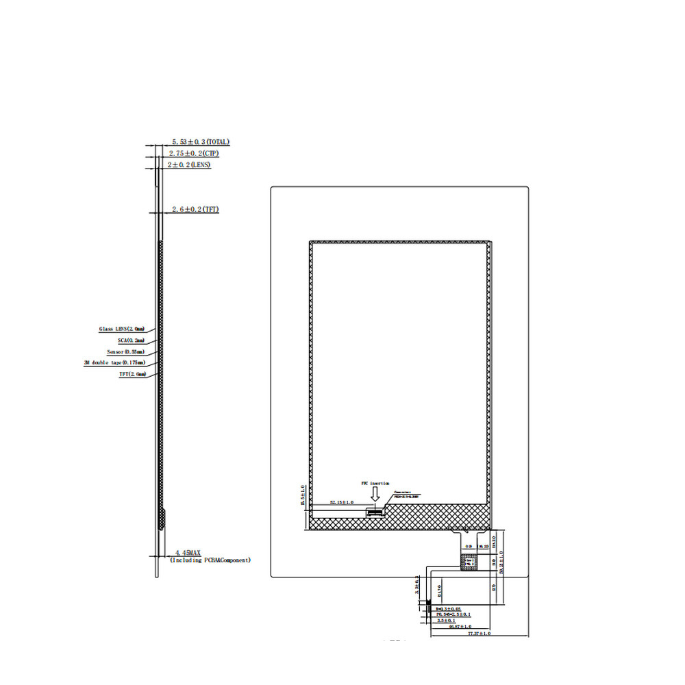 10.1 Inch IPS TFT LCD Capacitive Touchscreen For Wide Temp Environment