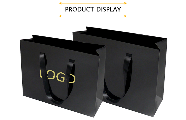 Custom Order Accepted Luxury Paper Bags with Ribbon Handle and Your Logo on Cardboard