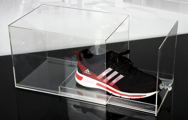 Fashion Plexiglass Display Shoe Drawer Case / Plastic Acrylic Shoe Box Storage Organizer