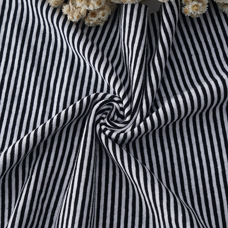 Breathable And Lightweight Sweat-Absorbent Striped Knit Fabric For Tracksuit
