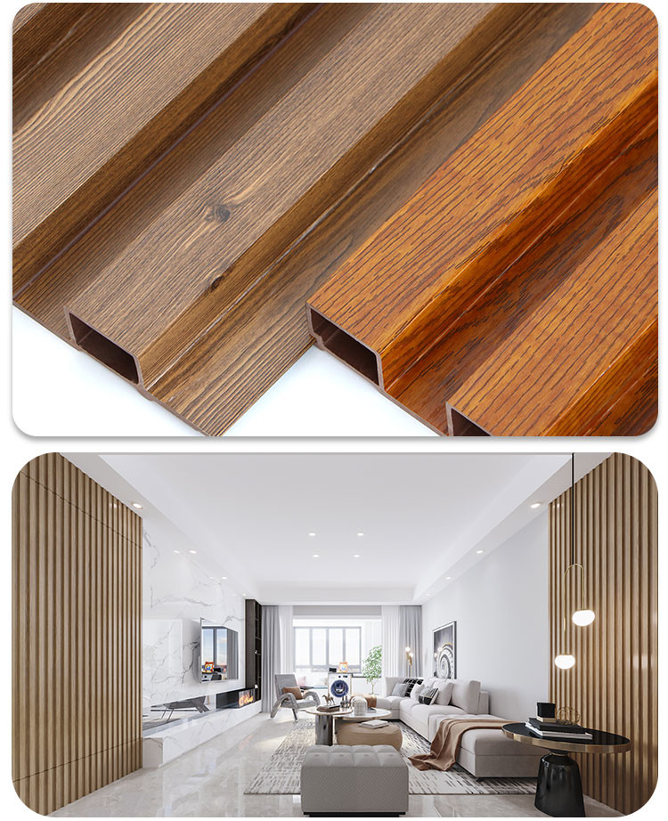 Customized Co Extruded WPC Wood Panel Wall Board Fire Resistant