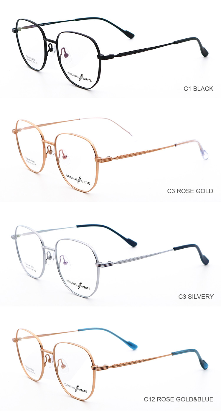Square Eyeglasses Frames Temple Adjustable β Titanium Unique 66356
