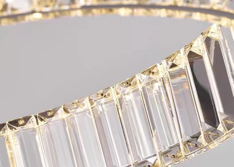 Modern decorative lamp product combination chandelier round ring lighting crystal led chandelier