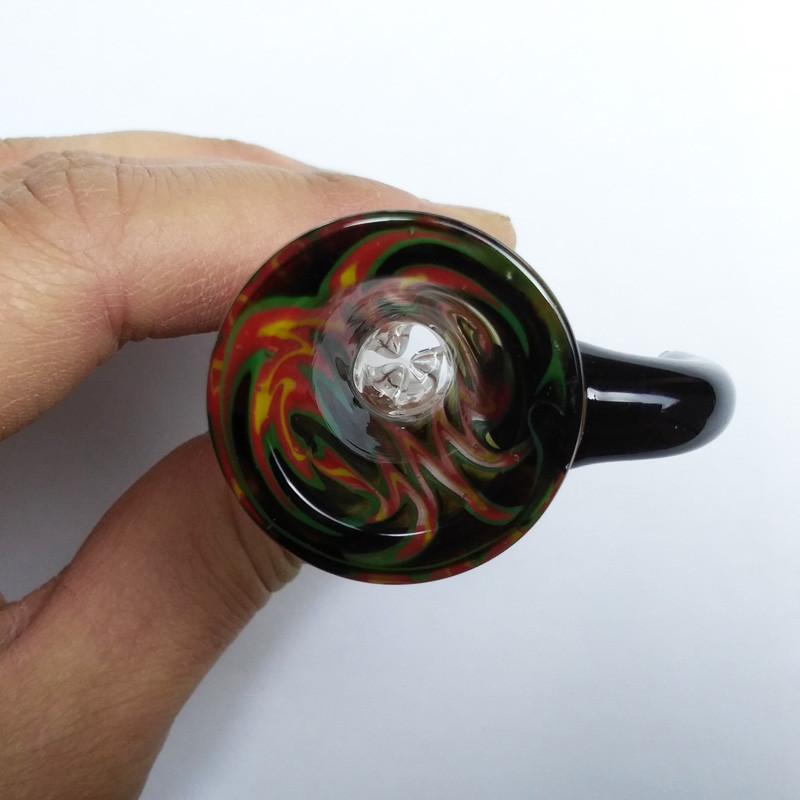 Heady Colored Glass Smoking Water Pipe Bowl With Handle Beautiful Slide